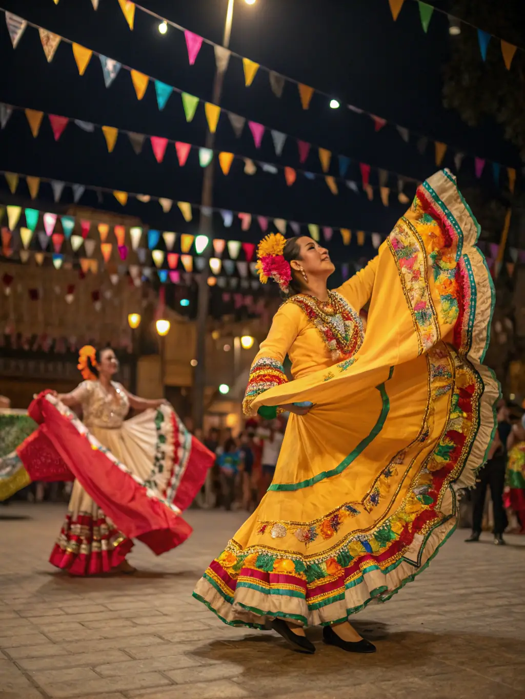 A lively scene of a traditional festival with music, dance, and local artisans showcasing their crafts, representing the Cultural and Educational Events.